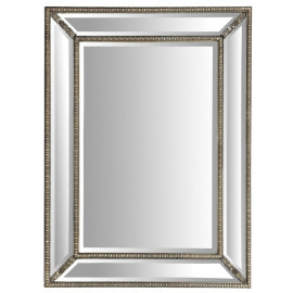 Зеркало в зеркальной раме Leon Silver (Леон), Поталь античное серебро, 90*120 см 
