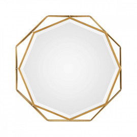 Многоугольное зеркало в золотой раме Фиала 